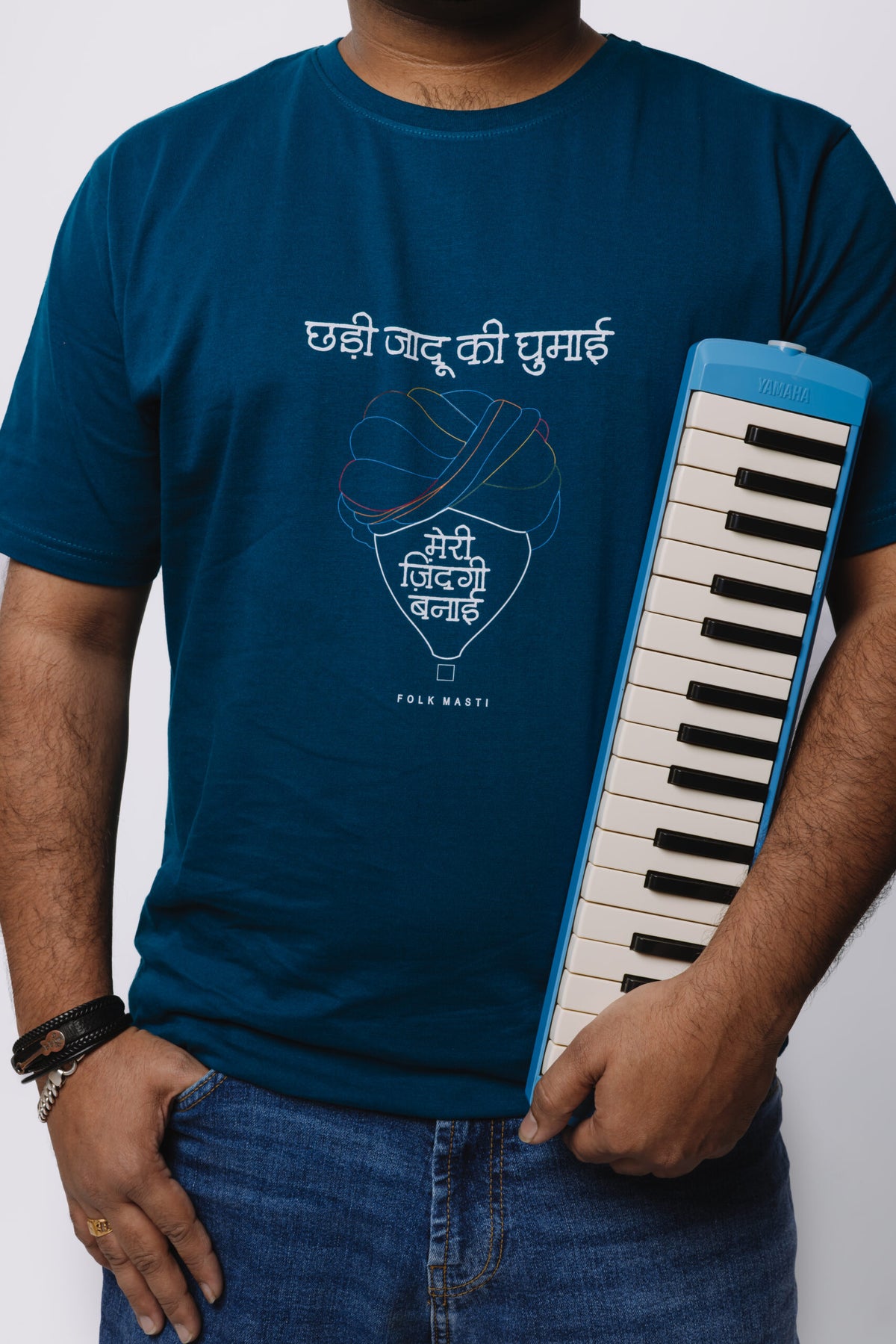 Meri Zindagi Banayi Folk Masti T-shirt by Pavitra Paapi, view 2