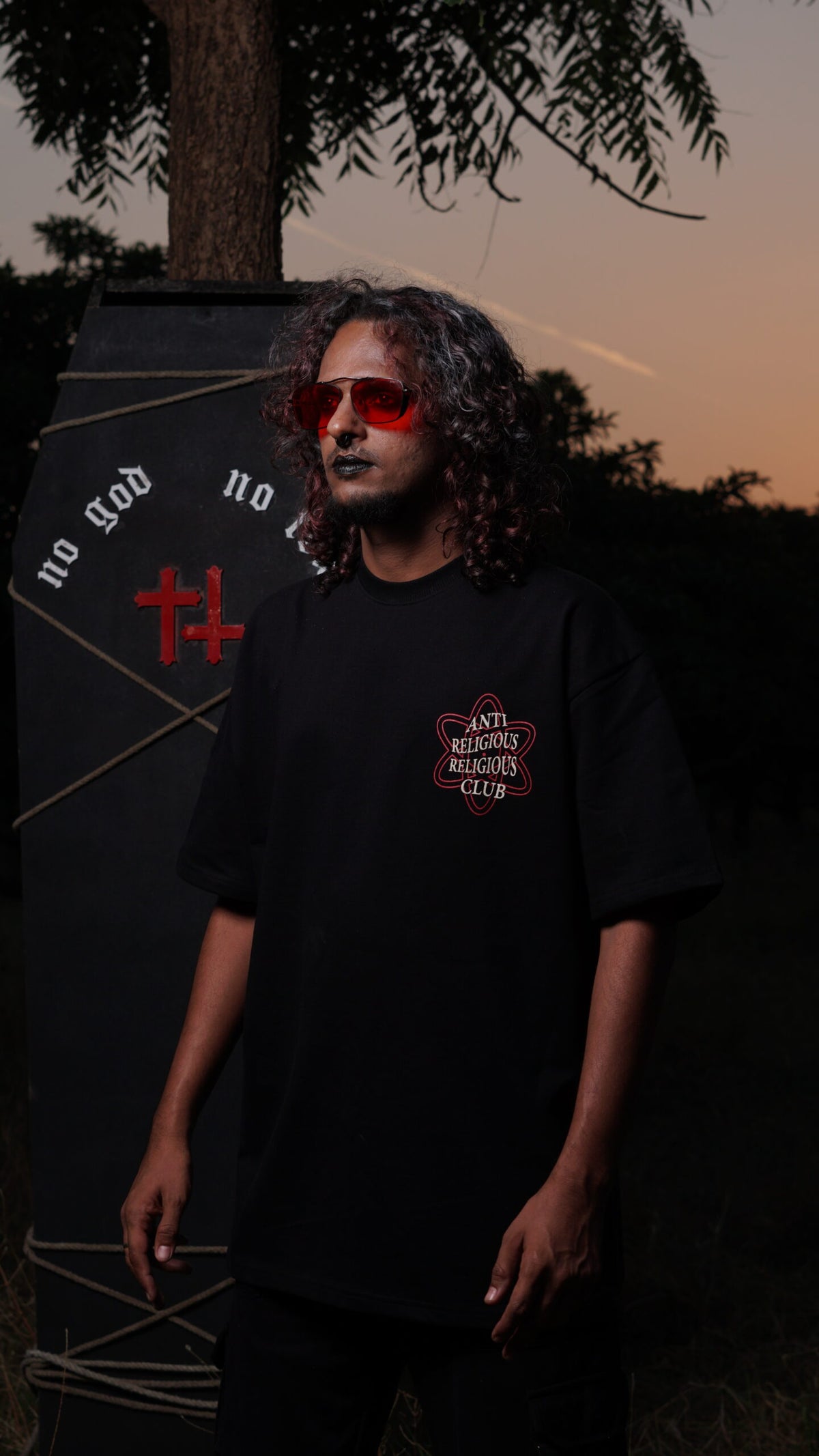 Anti Religious Religious Club T-shirt by Pavitra Paapi, view 1