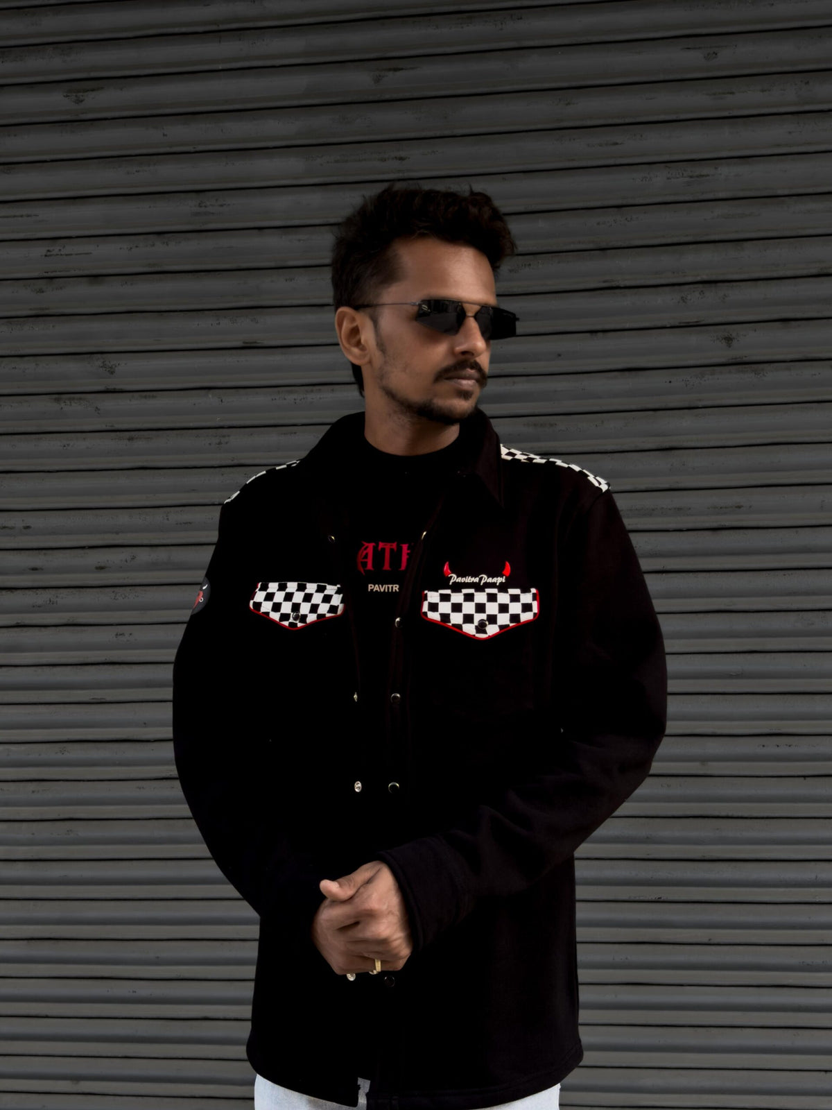 Racing Print jacket by Pavitra Paapi, view 1